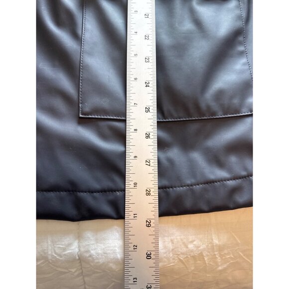 Lands End Hooded Rain Jacket Womens M 10-12 Rubberized Waterproof Green Lining - Picture 8 of 11